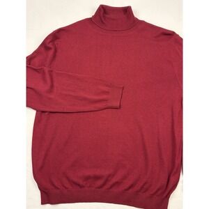 VTG Paul Frederick Turtlenecks XXL Burgundy/Brown Silk/Cashmere Cotton & Cotton